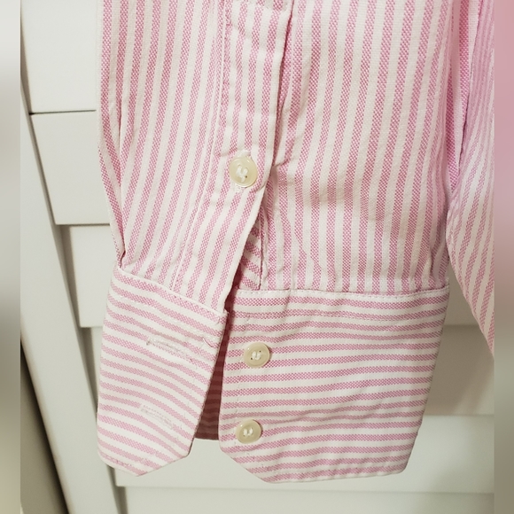 Zara Women's Long Sleeve Striped Button Down Shirt Pink and White Size S - Picture 5 of 16